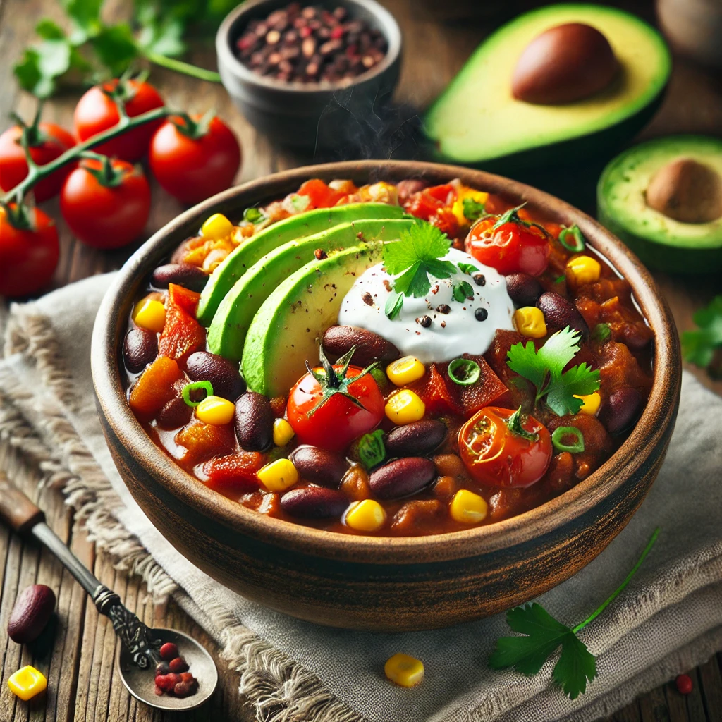 Hearty Vegan Chili with Black Beans and Corn